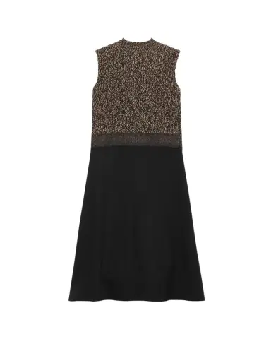 Prada Shetland Mouline Sleeveless Two-Tone Midi Dress | Thumbnail 1 Prada Shetland Mouline Sleeveless Two-Tone Midi Dress | Thumbnail 1