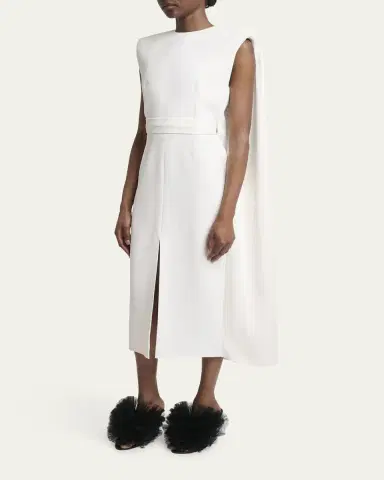 Givenchy Sleeveless Crepe Midi Cape Dress | Thumbnail 4 Givenchy Sleeveless Crepe Midi Cape Dress | Thumbnail 4