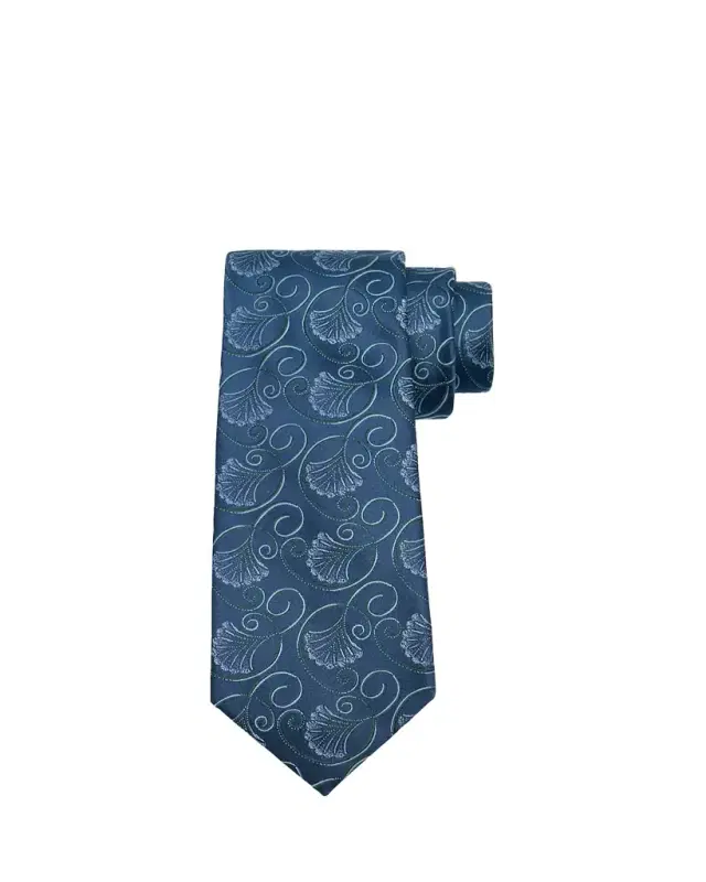 Men's Curly Floral Silk Tie