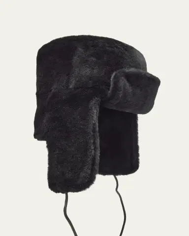 Pologeorgis Men's Merino Shearling Trapper Hat | Thumbnail 2