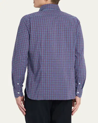 100Hands Men's Cotton Petite Plaid Classic-Fit Sport Shirt | Thumbnail 3 100Hands Men's Cotton Petite Plaid Classic-Fit Sport Shirt | Thumbnail 3
