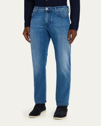 Jacob Cohen Men's Bard Slim-Fit Vintage Denim Jeans | Thumbnail 4 Jacob Cohen Men's Bard Slim-Fit Vintage Denim Jeans | Thumbnail 4
