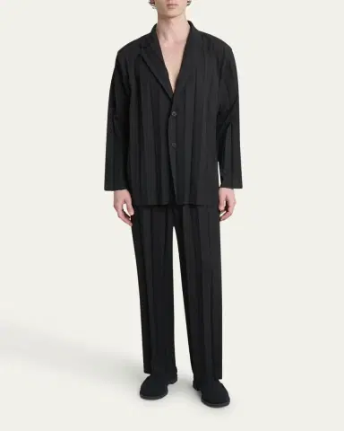Homme Plissé Issey Miyake Men's Edge Ensemble Pleated Sport Coat | Thumbnail 2