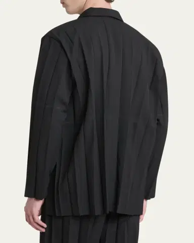 Homme Plissé Issey Miyake Men's Edge Ensemble Pleated Sport Coat | Thumbnail 3