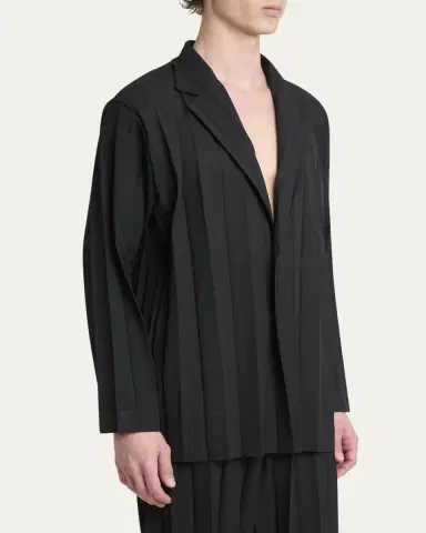 Homme Plissé Issey Miyake Men's Edge Ensemble Pleated Sport Coat | Thumbnail 4