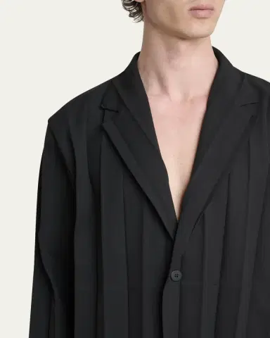 Homme Plissé Issey Miyake Men's Edge Ensemble Pleated Sport Coat | Thumbnail 5