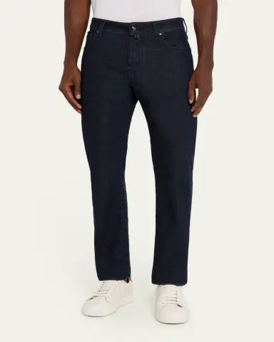 Jacob Cohen Men's Bard Overdyed Dark Blue Denim Slim Fit Jeans | Thumbnail 4 Jacob Cohen Men's Bard Overdyed Dark Blue Denim Slim Fit Jeans | Thumbnail 4