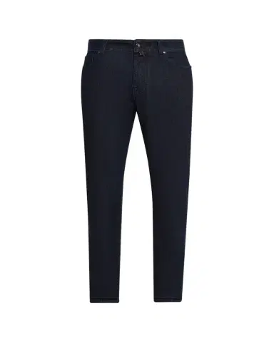 Jacob Cohen Men's Bard Overdyed Dark Blue Denim Slim Fit Jeans | Thumbnail 1 Jacob Cohen Men's Bard Overdyed Dark Blue Denim Slim Fit Jeans | Thumbnail 1