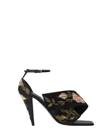 Givenchy Floral Embroidered Twisted Rib Sandals | Thumbnail 1 Givenchy Floral Embroidered Twisted Rib Sandals | Thumbnail 1