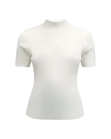 Theory Leenda Regal Merino Wool Short-Sleeve Mock-Neck Top | Thumbnail 1
