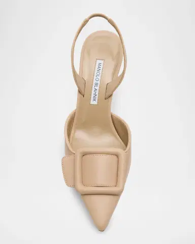 Manolo Blahnik Maysli Leather Buckle Halter Pumps | Thumbnail 3 Manolo Blahnik Maysli Leather Buckle Halter Pumps | Thumbnail 3