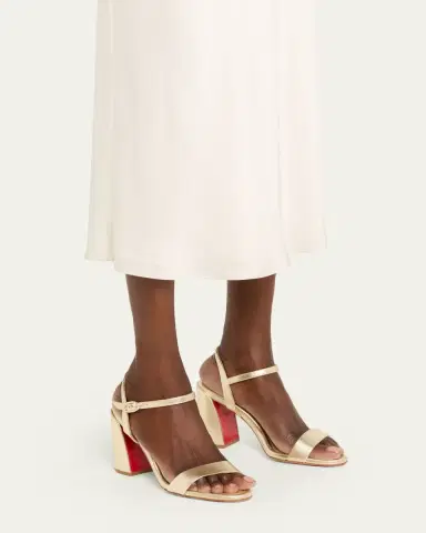 Christian Louboutin 85mm Miss Jane Metallic Leather Ankle-Strap Sandals | Thumbnail 2 Christian Louboutin 85mm Miss Jane Metallic Leather Ankle-Strap Sandals | Thumbnail 2
