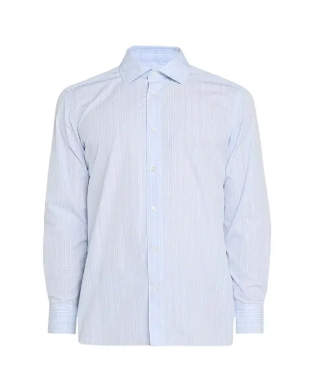 100Hands Men's Cotton Petite Plaid Classic-Fit Sport Shirt
