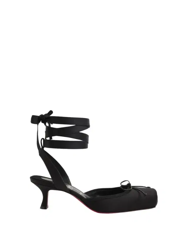 Christian Louboutin 55mm Cassia Lace-Up Satin Ballet Pumps