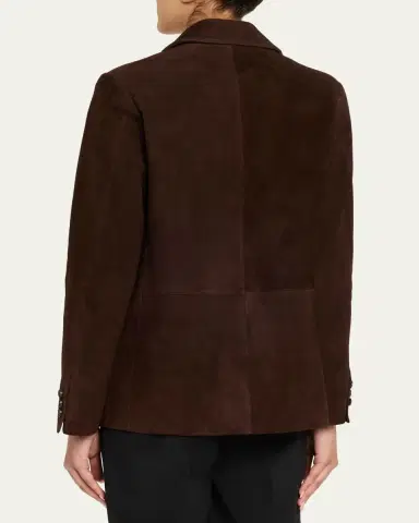 Vince Single-Breasted Suede Blazer | Thumbnail 3