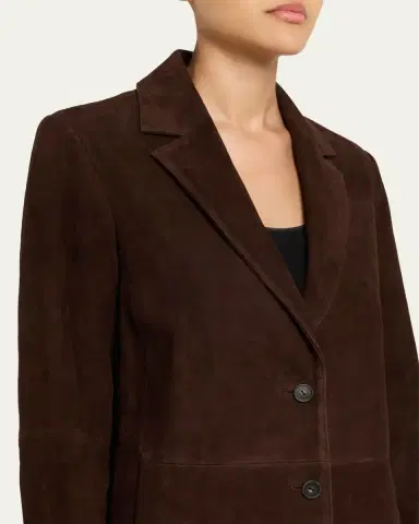 Vince Single-Breasted Suede Blazer | Thumbnail 5