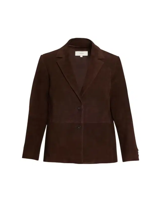 Vince Single-Breasted Suede Blazer