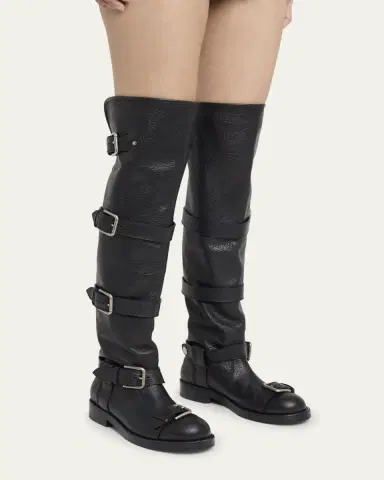 Dolce & Gabbana Leather Buckle Over-The-Knee Boots | Thumbnail 2