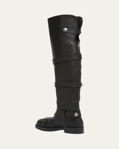 Dolce & Gabbana Leather Buckle Over-The-Knee Boots | Thumbnail 4