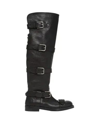 Dolce & Gabbana Leather Buckle Over-The-Knee Boots | Thumbnail 1