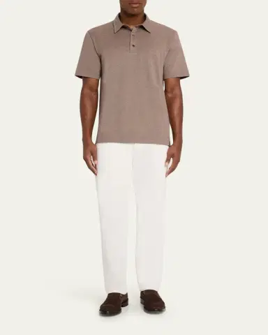 Brioni Men's Jersey Pique Polo Shirt | Thumbnail 2