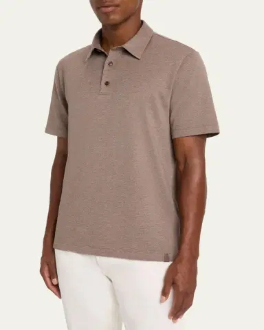 Brioni Men's Jersey Pique Polo Shirt | Thumbnail 4