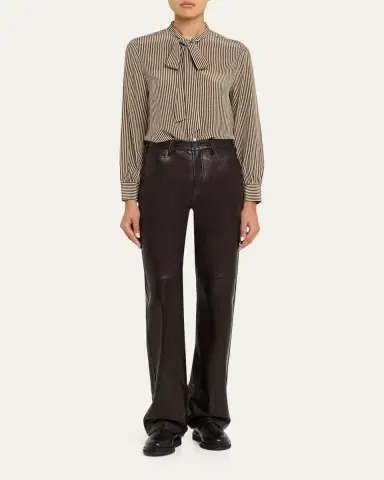 Nili Lotan Joan Leather Straight-Leg Pants | Thumbnail 2 Nili Lotan Joan Leather Straight-Leg Pants | Thumbnail 2