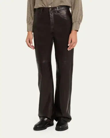 Nili Lotan Joan Leather Straight-Leg Pants | Thumbnail 4 Nili Lotan Joan Leather Straight-Leg Pants | Thumbnail 4