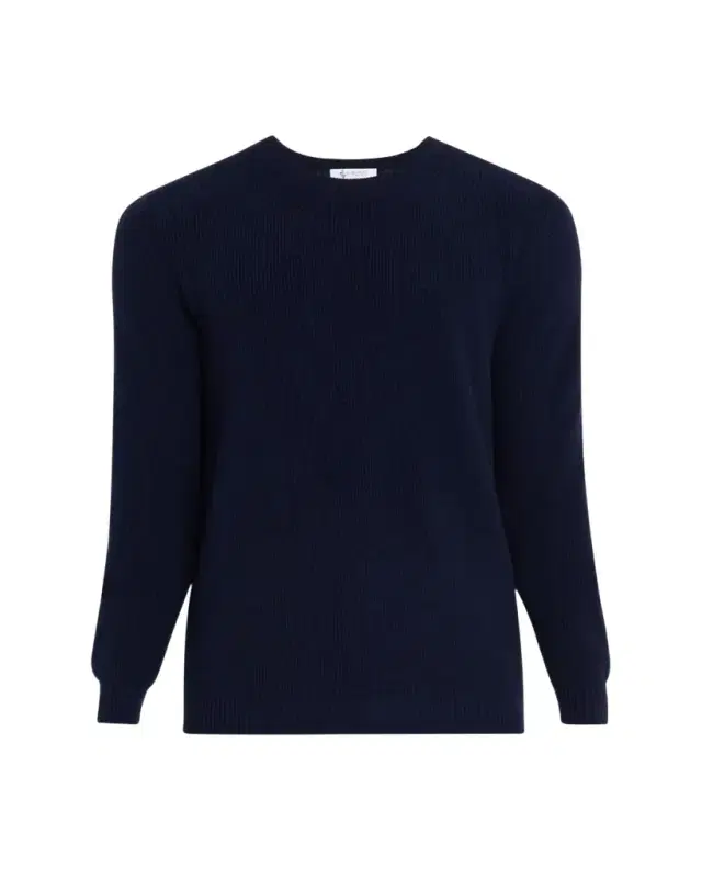 Men's Cashmere Fisherman Rib Crewneck Sweater