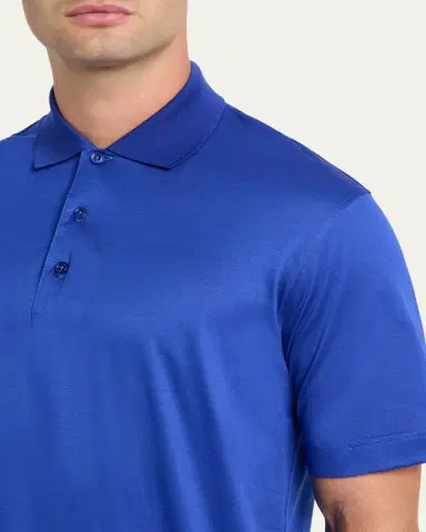 Charvet Men's Cotton Jersey Polo Shirt | Thumbnail 5 Charvet Men's Cotton Jersey Polo Shirt | Thumbnail 5