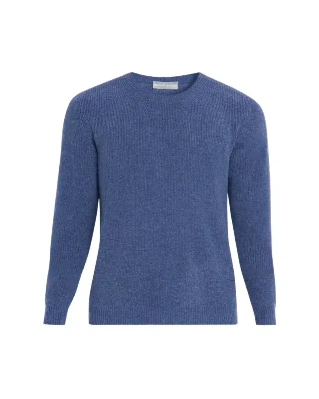Men's Cashmere Fisherman Rib Crewneck Sweater