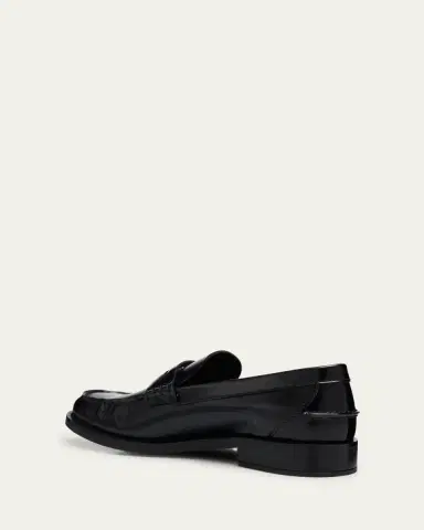 Prada Leather Ruched Penny Loafers | Thumbnail 2
