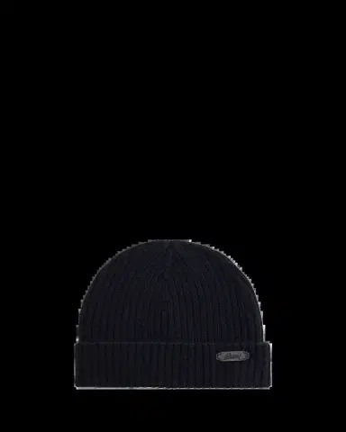 Brioni Men's Cashmere Rib Leather-Label Beanie Hat | Thumbnail 2 Brioni Men's Cashmere Rib Leather-Label Beanie Hat | Thumbnail 2