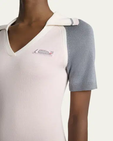 Casablanca Metallic Short-Sleeve Sporty Mini Polo Dress | Thumbnail 5 Casablanca Metallic Short-Sleeve Sporty Mini Polo Dress | Thumbnail 5