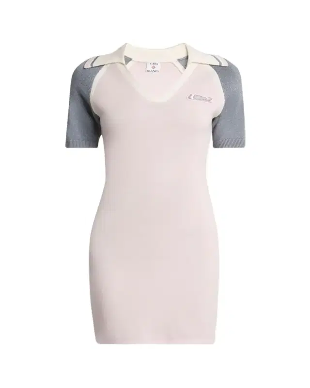 CASABLANCA Metallic Short-Sleeve Sporty Mini Polo Dress