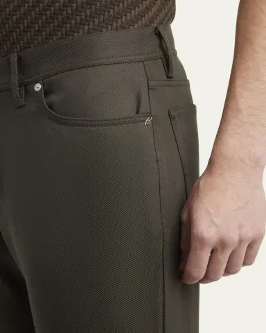 Brioni Men's Slim Twill Five-Pocket Pants | Thumbnail 5 Brioni Men's Slim Twill Five-Pocket Pants | Thumbnail 5