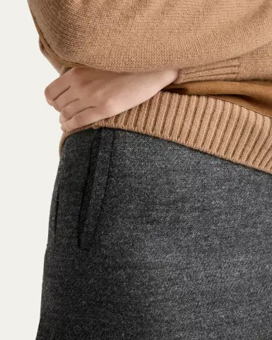 Prada Two-Tone Wool Slit Skirt | Thumbnail 4