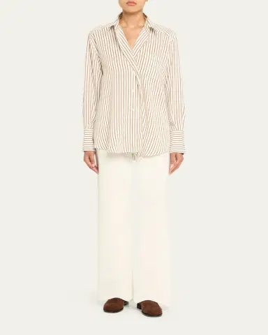 House of Dagmar Asymmetric Fluid Stripe Shirt | Thumbnail 2 House of Dagmar Asymmetric Fluid Stripe Shirt | Thumbnail 2