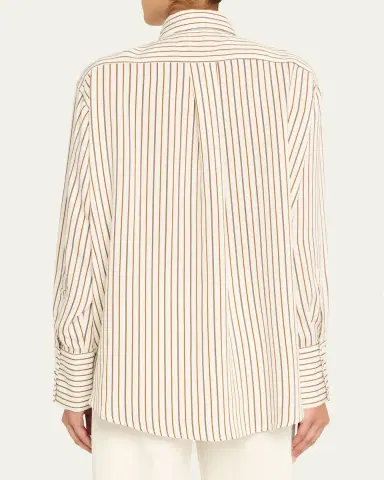 House of Dagmar Asymmetric Fluid Stripe Shirt | Thumbnail 3 House of Dagmar Asymmetric Fluid Stripe Shirt | Thumbnail 3