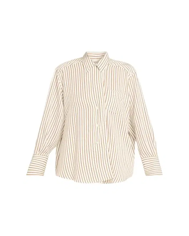 House of Dagmar Asymmetric Fluid Stripe Shirt