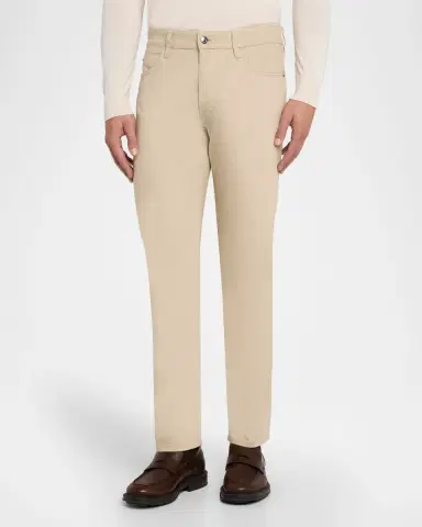 Loro Piana Men's Quarona Slim Five-Pocket Trousers | Thumbnail 3