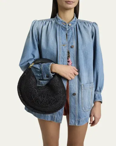Chloé Summer Banana Top-Handle Bag in Crochet Fabric | Thumbnail 2 Chloé Summer Banana Top-Handle Bag in Crochet Fabric | Thumbnail 2