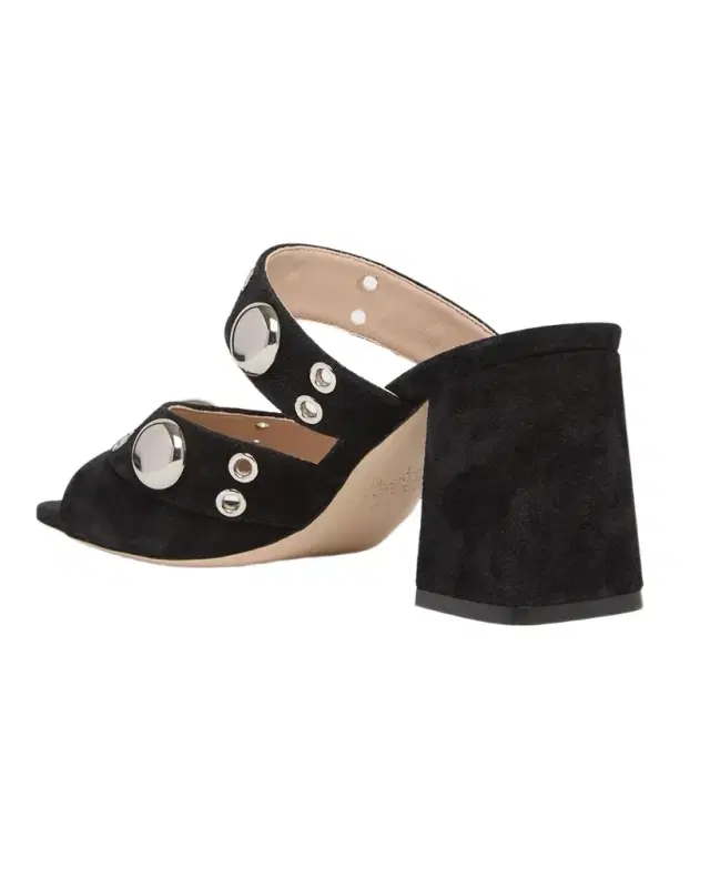 75mm Studded Suede Mule Sandals
