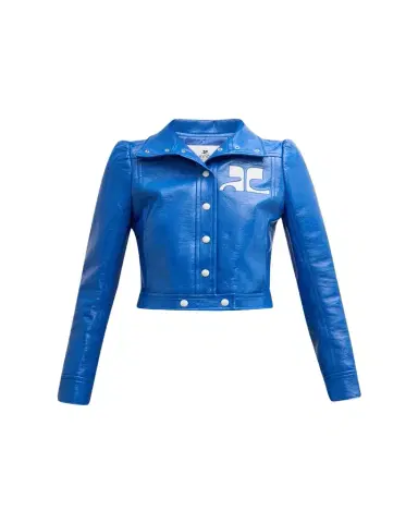 Courrèges Textured Vinyl Crop Jacket | Thumbnail 1 Courrèges Textured Vinyl Crop Jacket | Thumbnail 1