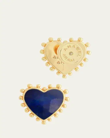 Anabel Aram Jewelry Heart Stone Stud Earrings | Thumbnail 3