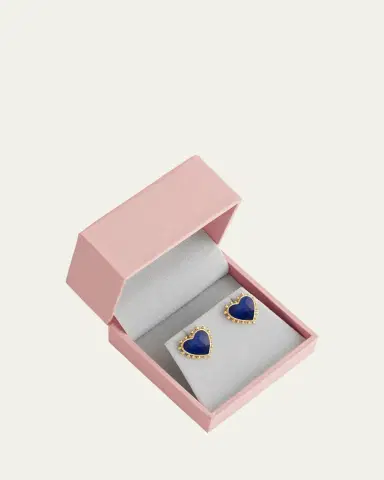 Anabel Aram Jewelry Heart Stone Stud Earrings | Thumbnail 4