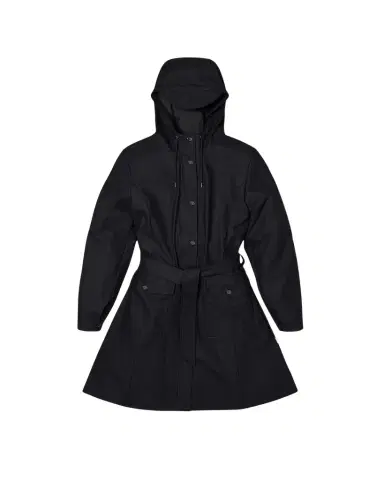 Rains Curve Belted Trench Coat with Drawstring Hood | Thumbnail 1