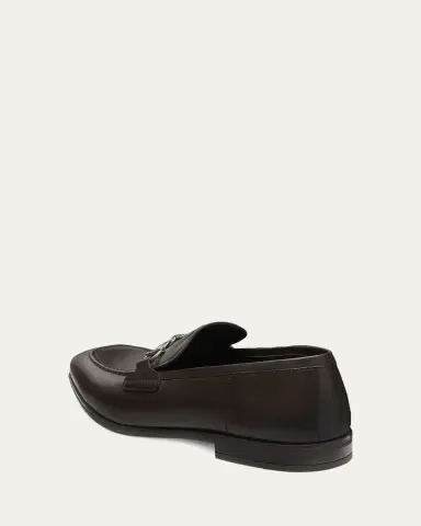 Stuart Weitzman Men's Simon Leather Twist Bit Loafers | Thumbnail 3