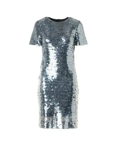 Akris Lucid Sequined Tulle Short-Sleeve Dress | Thumbnail 1 Akris Lucid Sequined Tulle Short-Sleeve Dress | Thumbnail 1