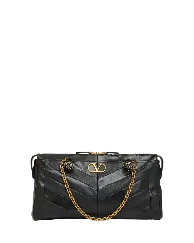 Valentino Garavani Panthea Medium Patchwork Chevron Shoulder Bag